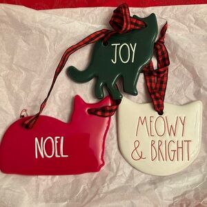 Rae Dunn Cat Christmas Ornaments